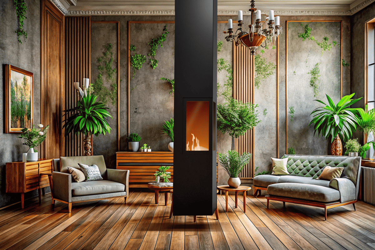 Камин дровяной центральный AVES 14 Модель БЕРГАМО