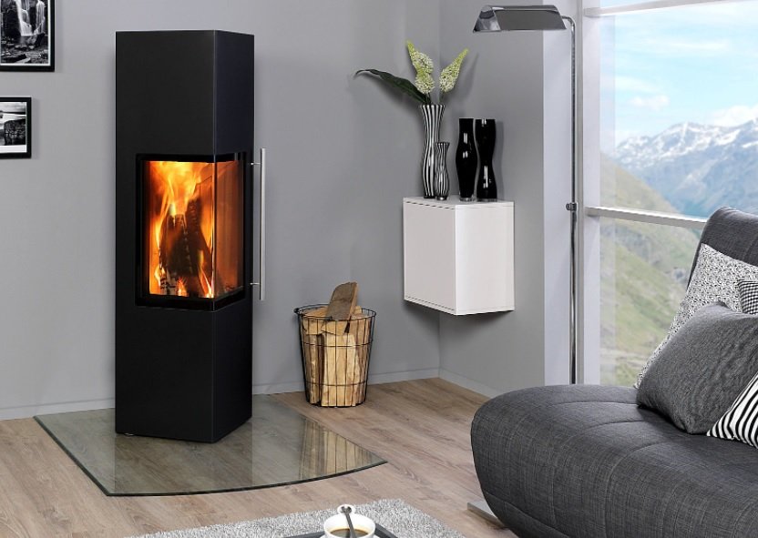 Печь-камин EMBER Стеван 700 XL Black (чёрная)