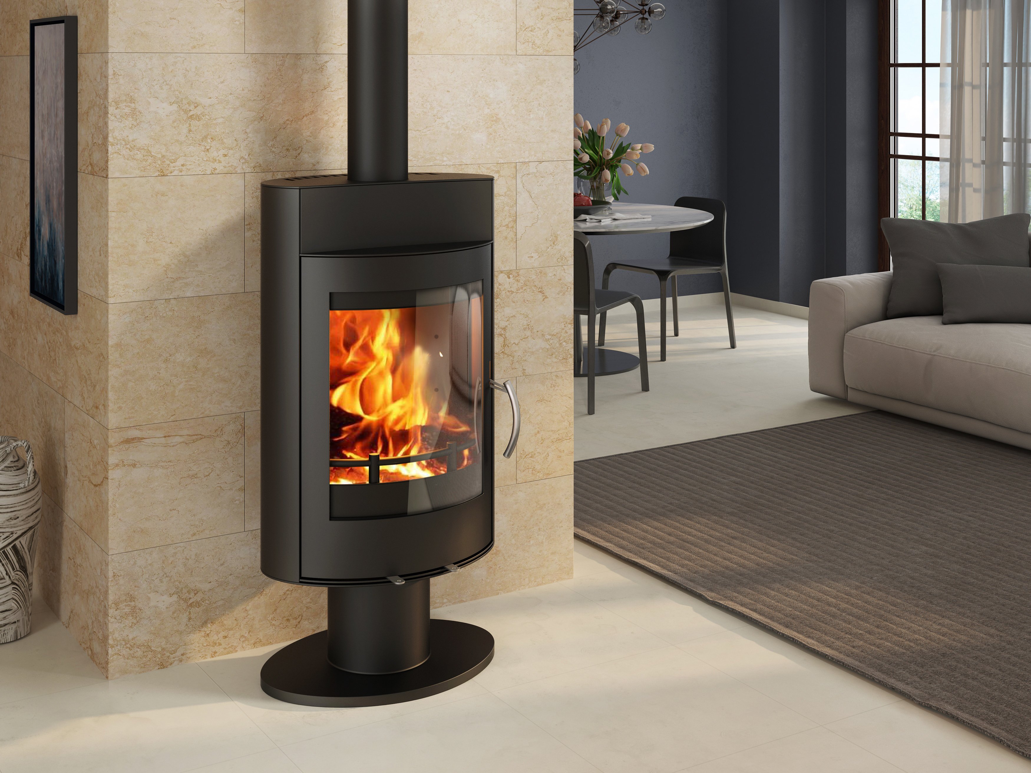 Печь-камин EMBER Миляна SKI 400 DV (чёрная)