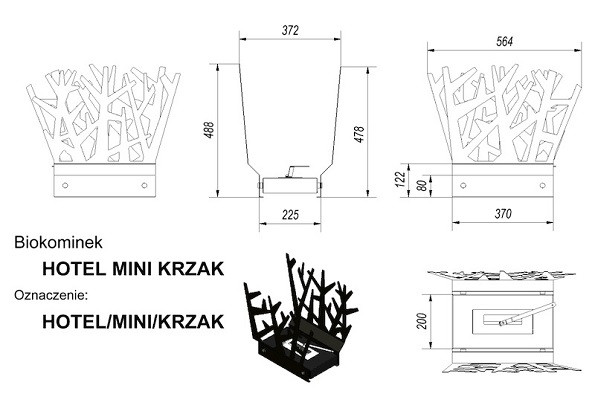 Биокамин Kratki HOTEL КУСТ MINI