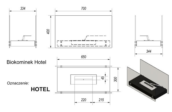 Биокамин Kratki HOTEL, TUV