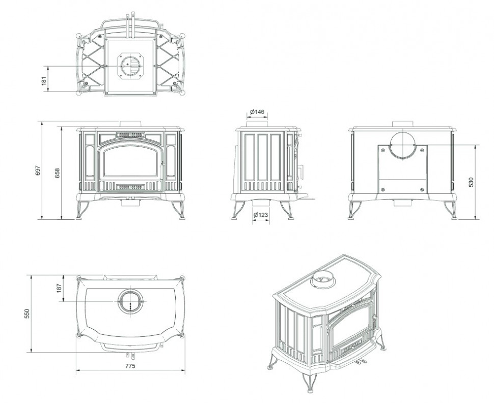 Печь Kratki Koza K9 ECO