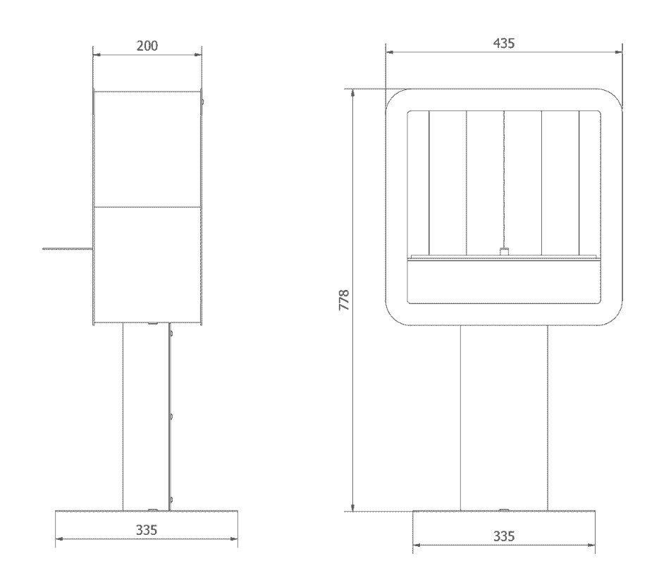 Биокамин напольный Kratki Tetra TUV