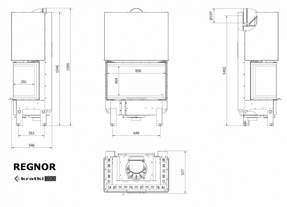 Топка Kratki PRO REGNOR c доводчиком