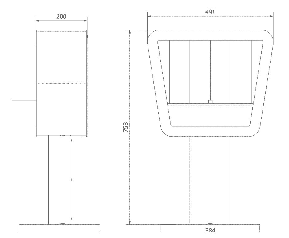 Биокамин напольный Kratki Prismo TUV