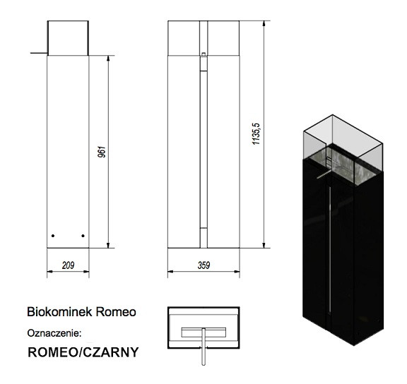 Биокамин Kratki ROMEO, TUV