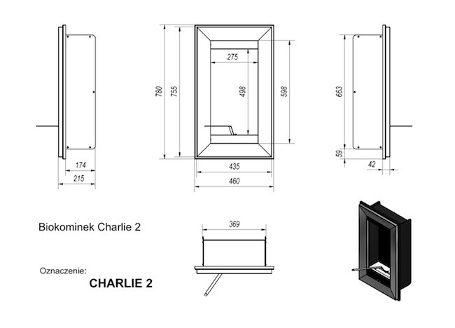 Биокамин CHARLIE 2 сатин