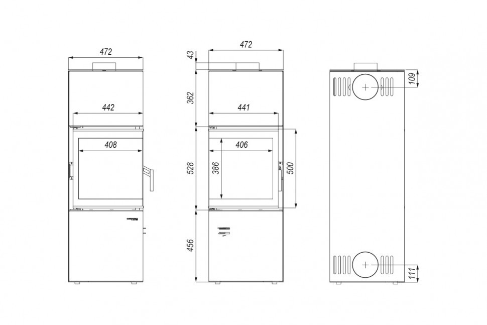 Печь DEFRO HOME QUADROOM, 9,6 кВт