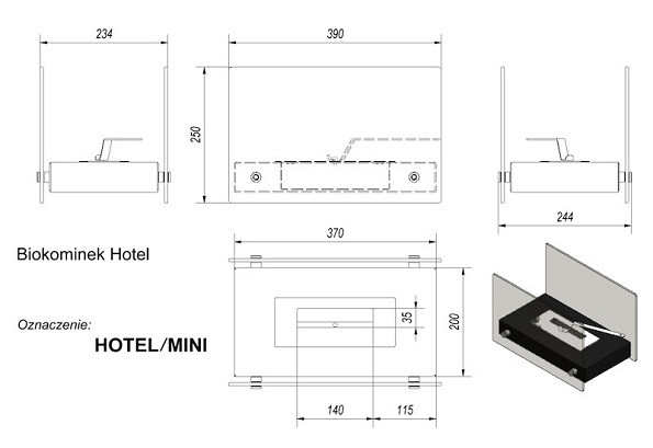 Биокамин Kratki HOTEL MINI, TUV