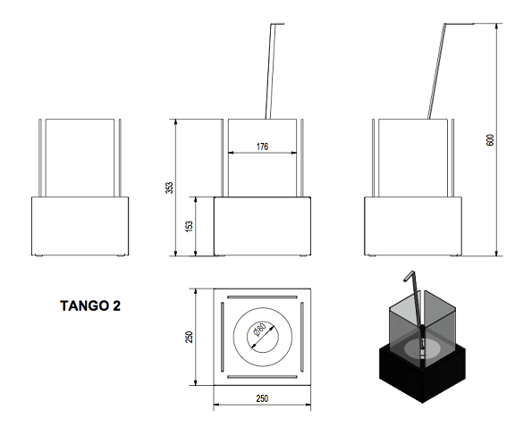 Биокамин Kratki TANGO 2, TUV