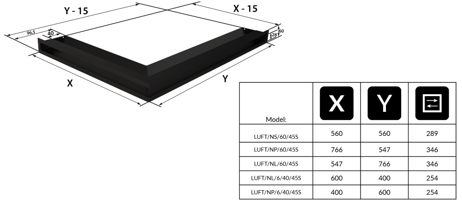 Решетка Kratki Люфт 60 угловая правая бежевая