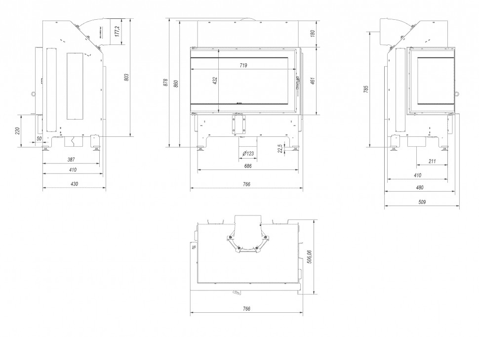 Топка ILDNORD MALMO угол слева