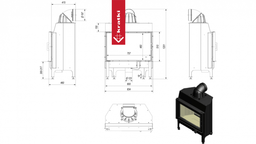 Топка Kratki PRO NADIA/12 Termotec Black АКЦИЯ!