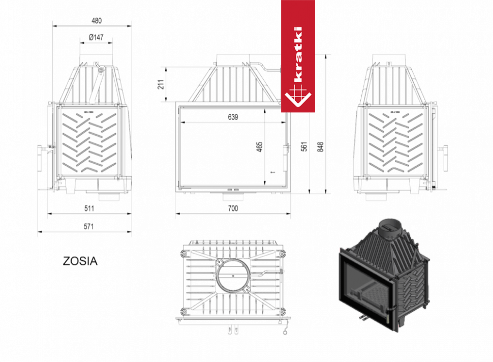 Топка Kratki PRO Zosia 150