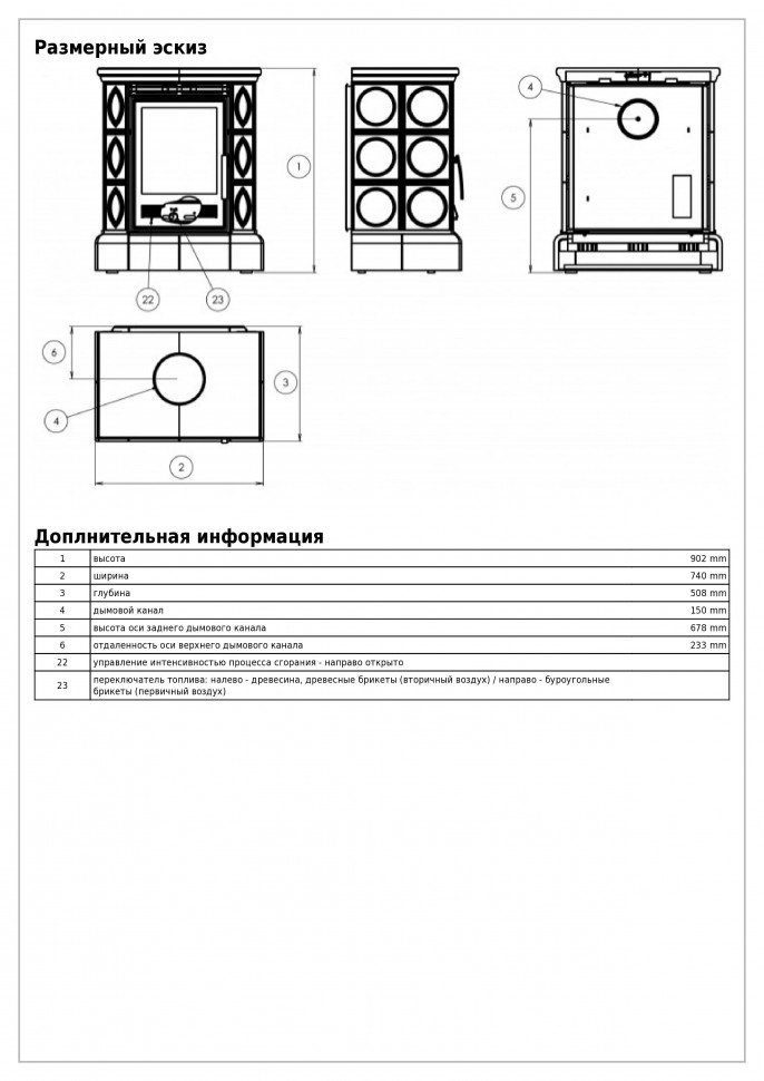 Печь ABX Helvetia LPI кафельный цоколь