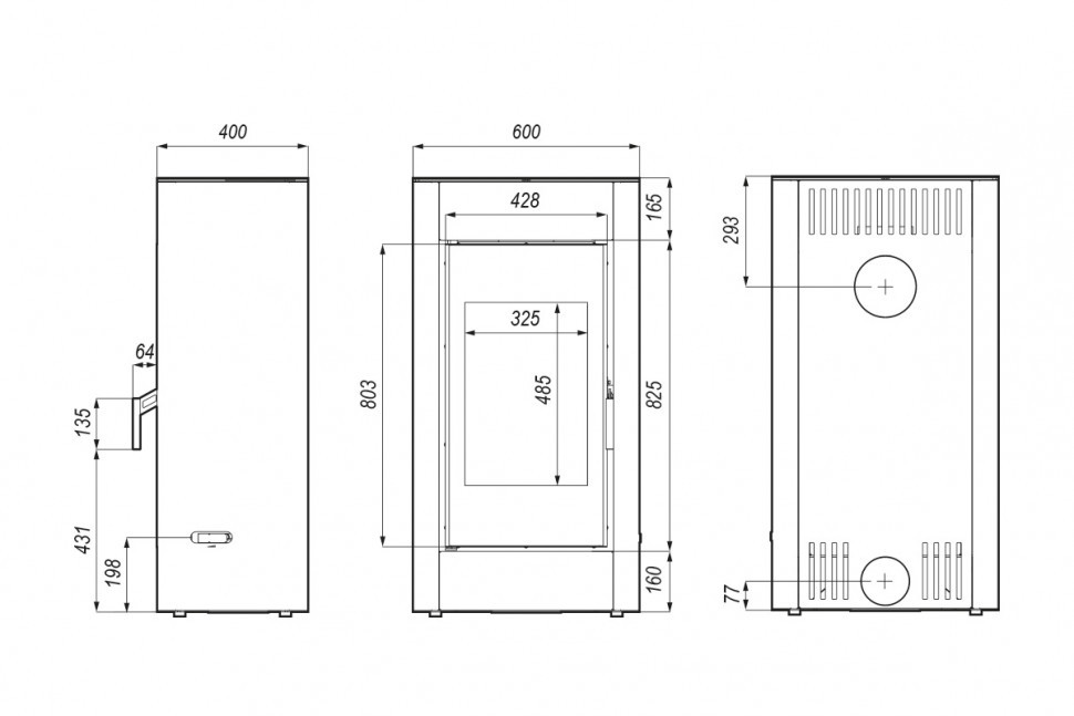 Печь DEFRO HOME SOLUM, 9кВт, коричневая сталь