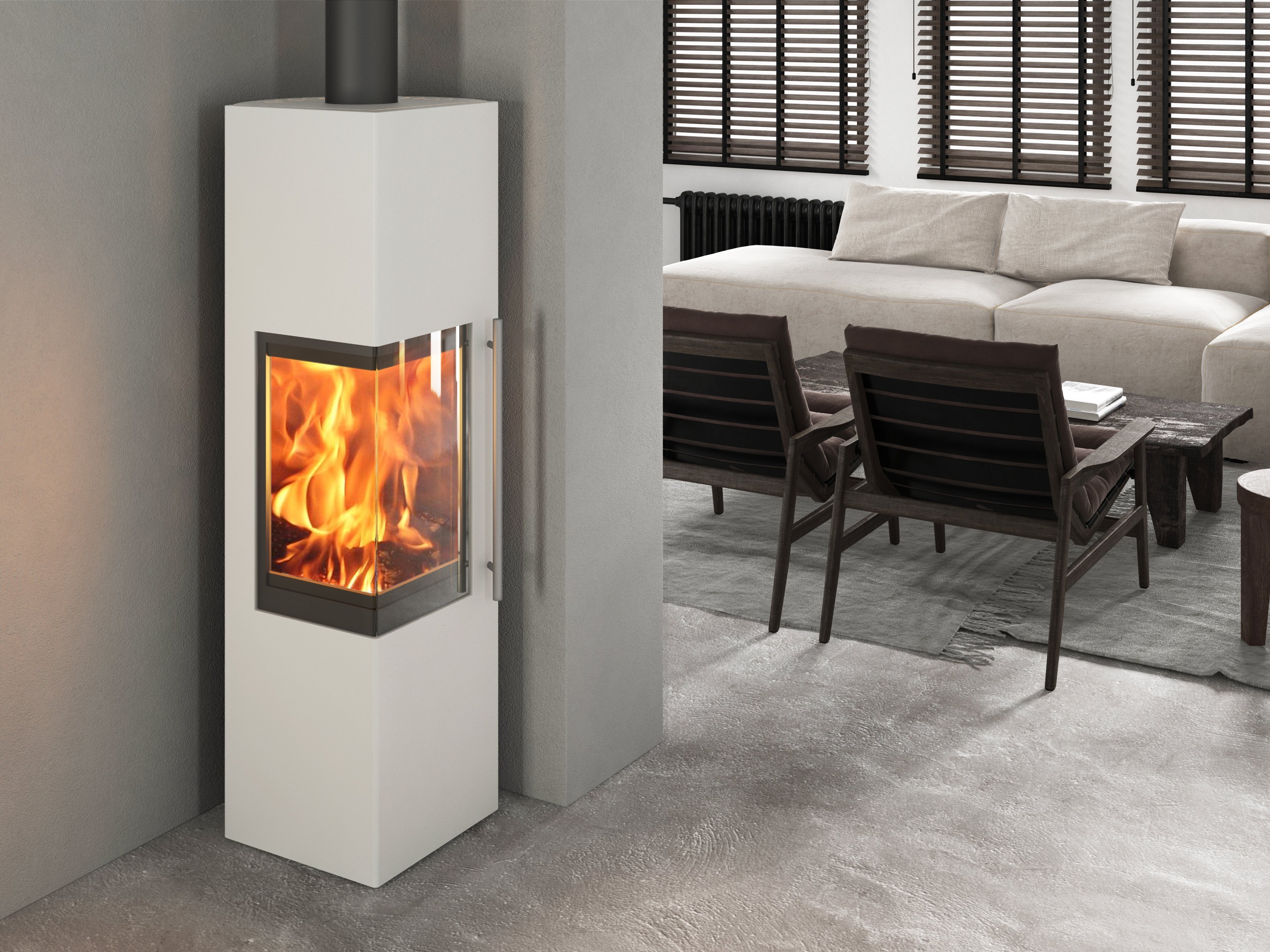 Печь-камин EMBER Стеван 700 XL White (белая)