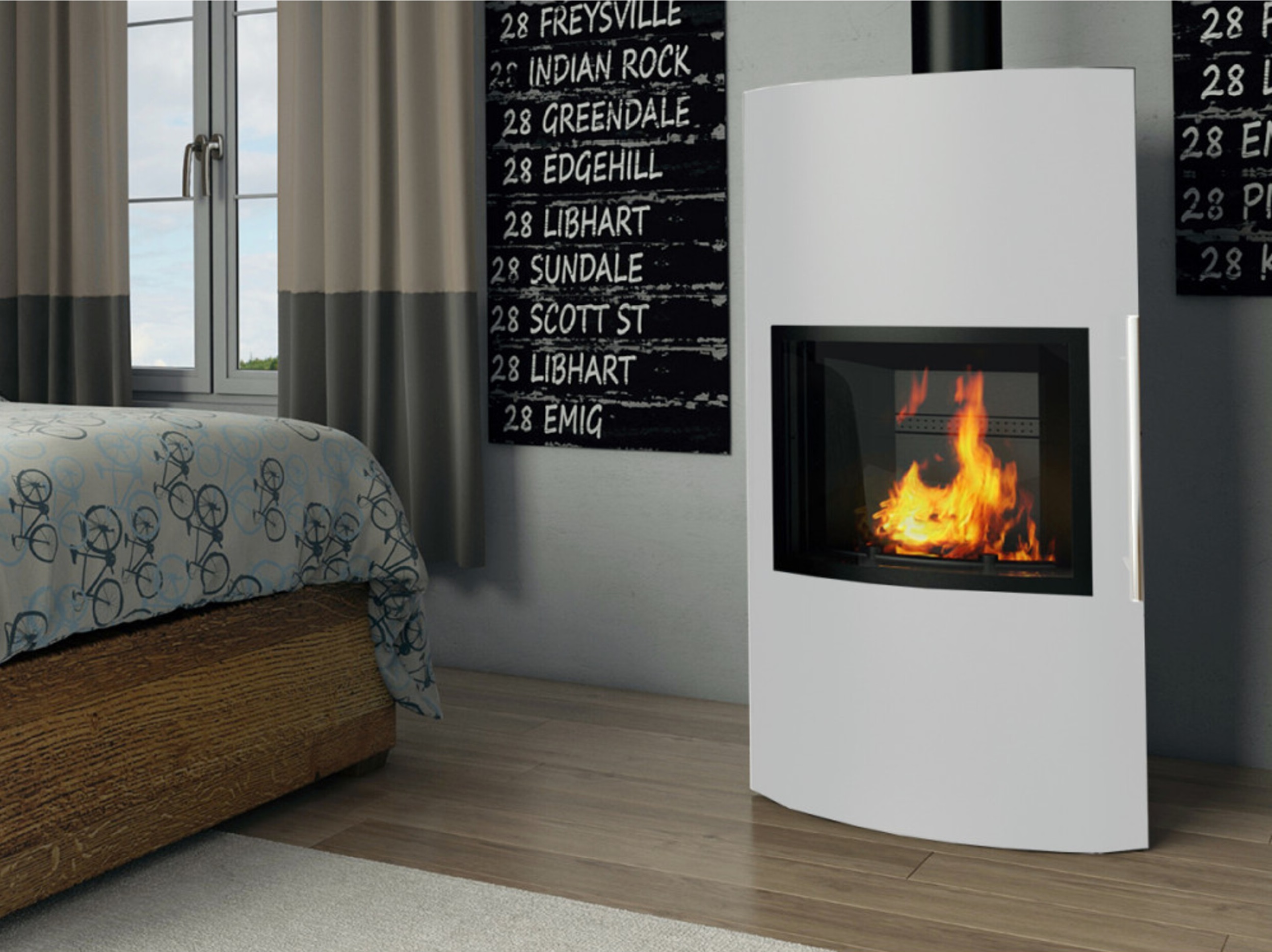 Печь-камин EMBER Гордана 480 L white (белая) Печь-камин EMBER Гордана 480 L white (белая)