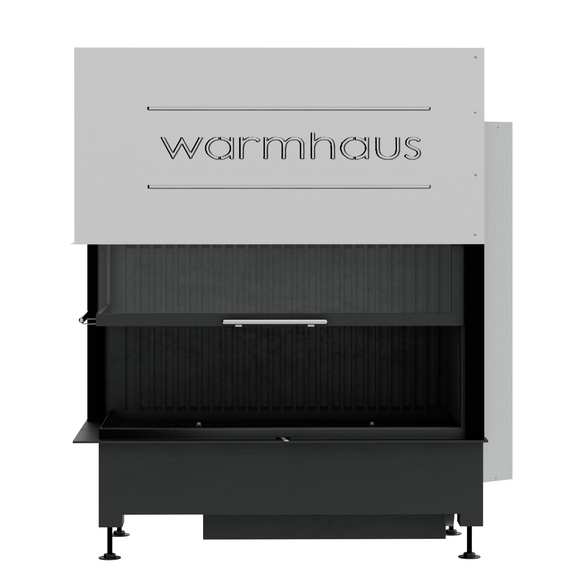 Каминная топка Warmhaus (Вармхаус) KANT L (стекло слева) 100/57h с 3D-панелями