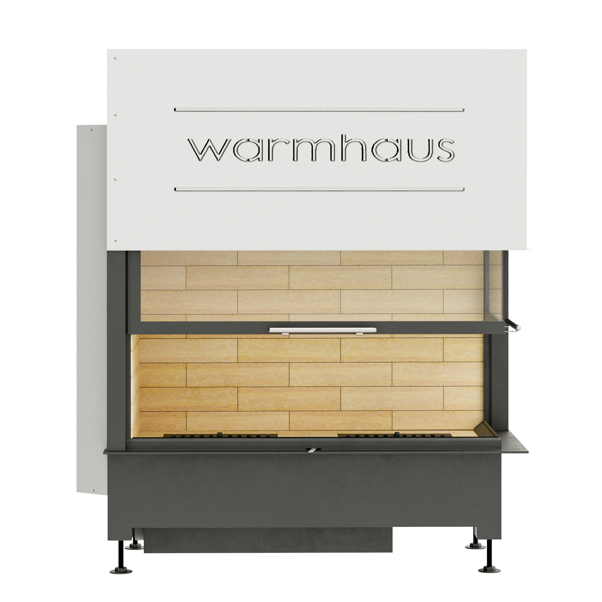 Каминная топка Warmhaus (Вармхаус) KANT R (стекло справа) 100/57h с шамотом