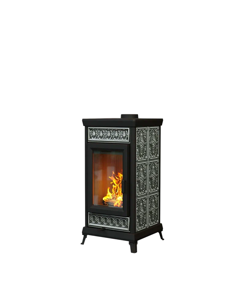 Печь-камин Astov Майолика Классик Глянцевый графит