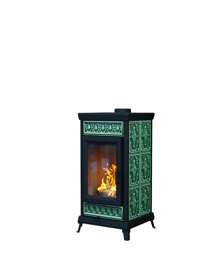 Печь-камин Astov Майолика Классик Изумруд