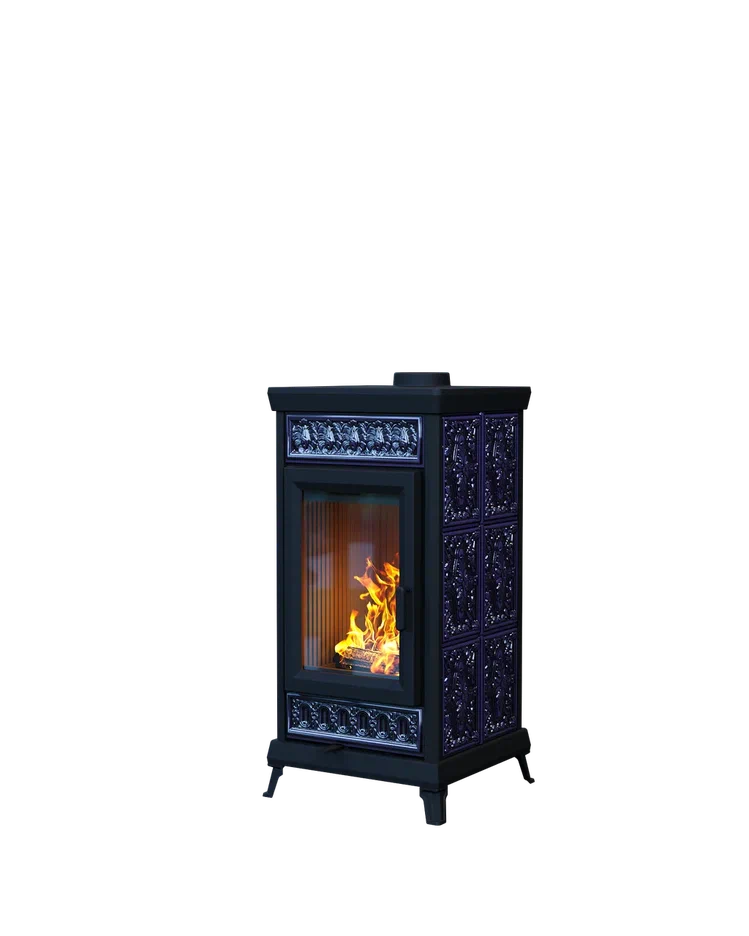 Печь-камин Astov Майолика Классик Кобальт