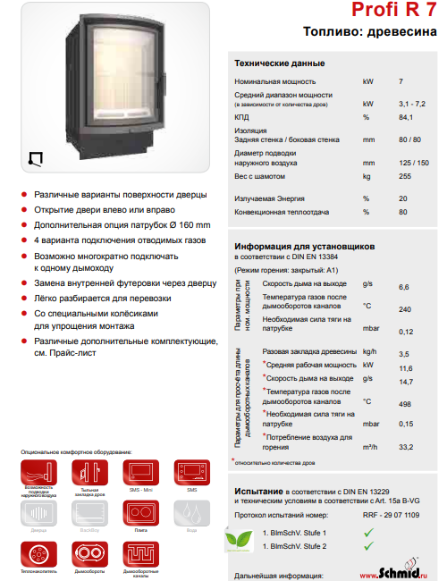 Печные топки Schmid Profi R