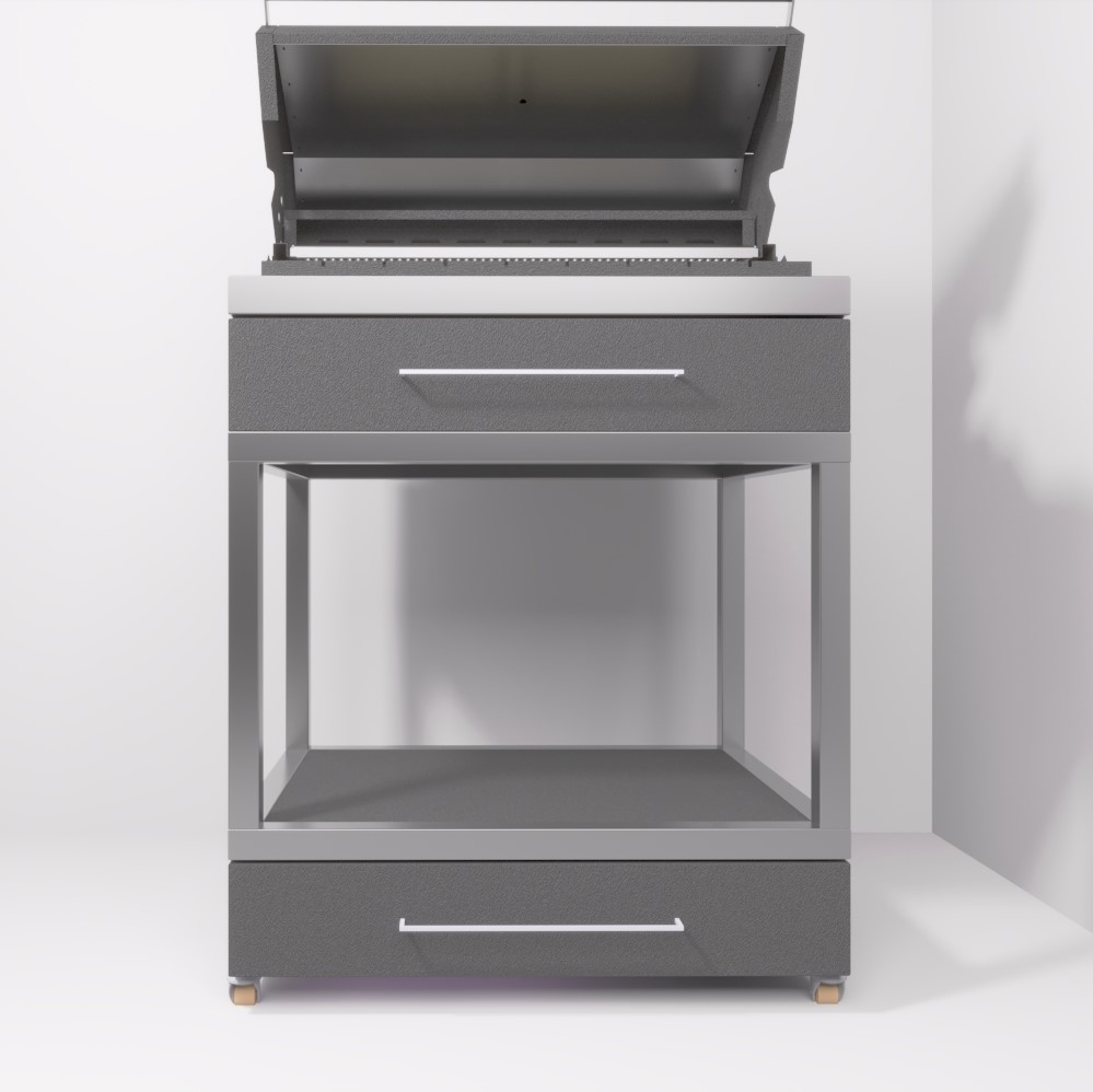 Мобильный модуль с угольным грилем