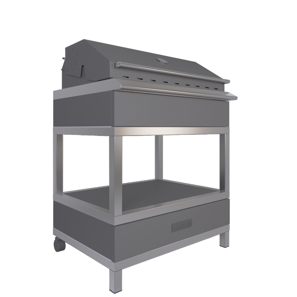 Мобильный модуль с угольным грилем