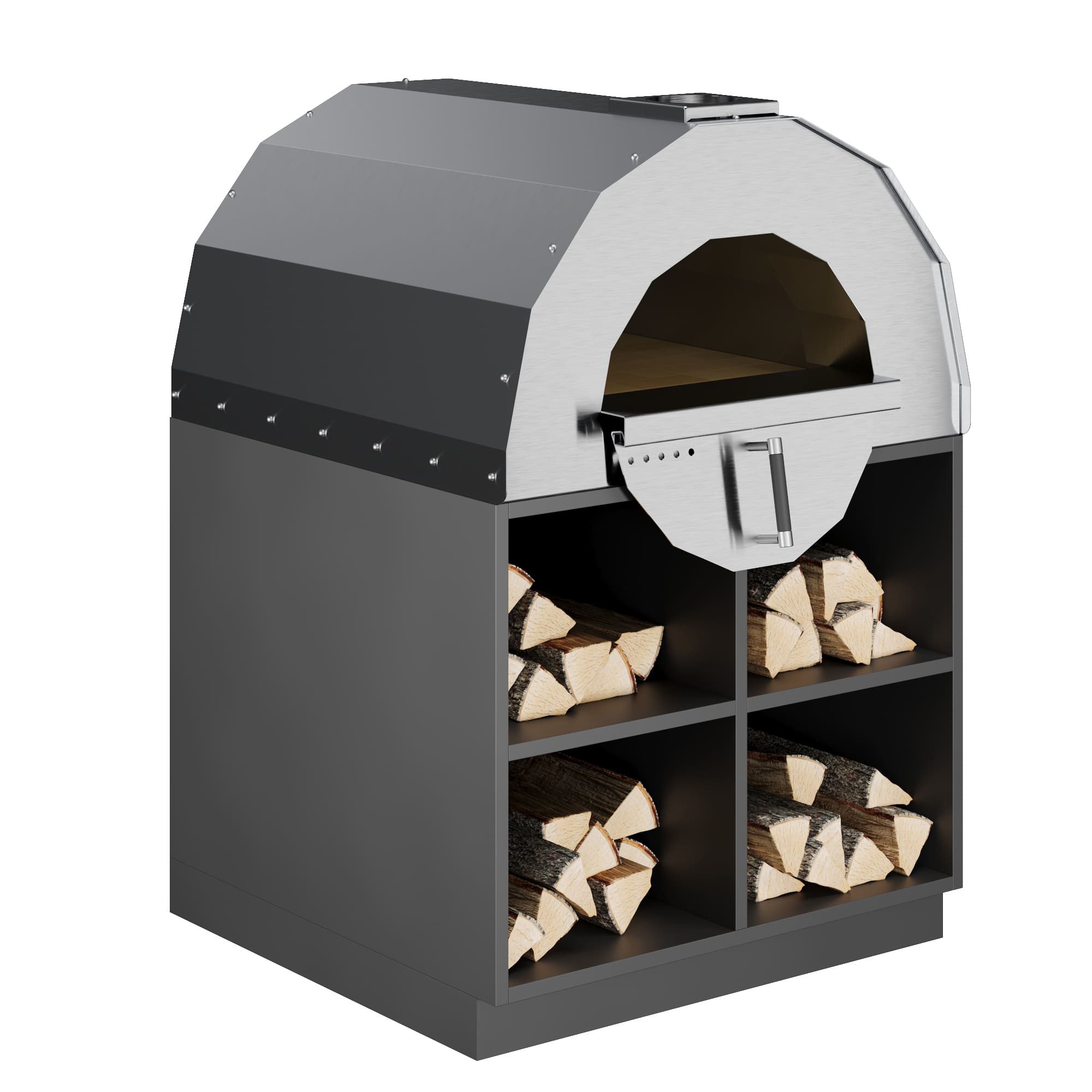 Пицца печь 1000 мм (Русская печь) с дровником