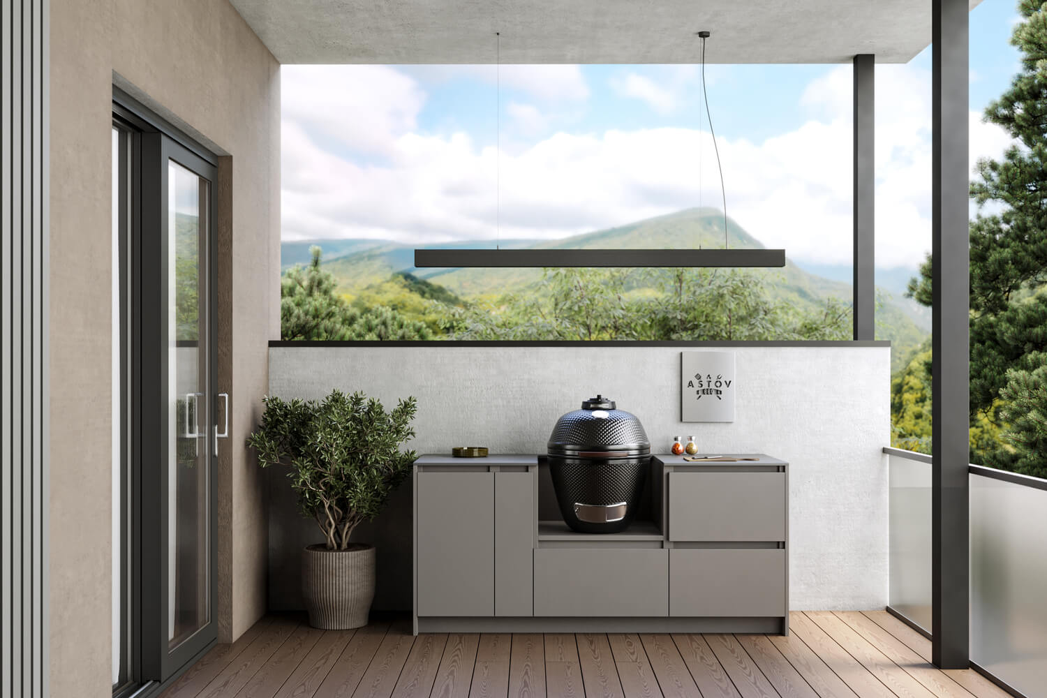 Кухня Astov BBQ № 7 (ширина 1940 мм)