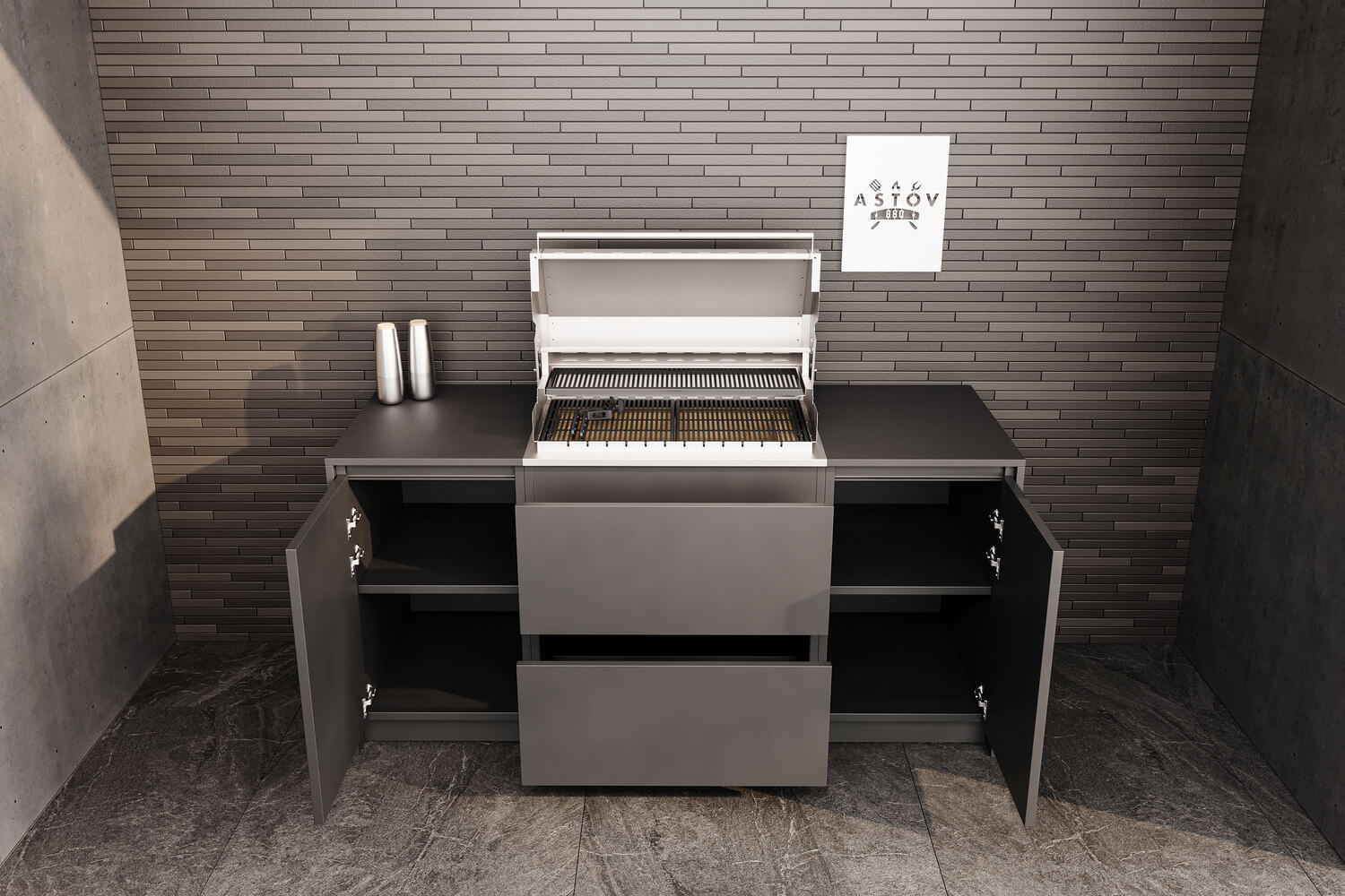 Кухня Astov BBQ № 8 (ширина 2040 мм)