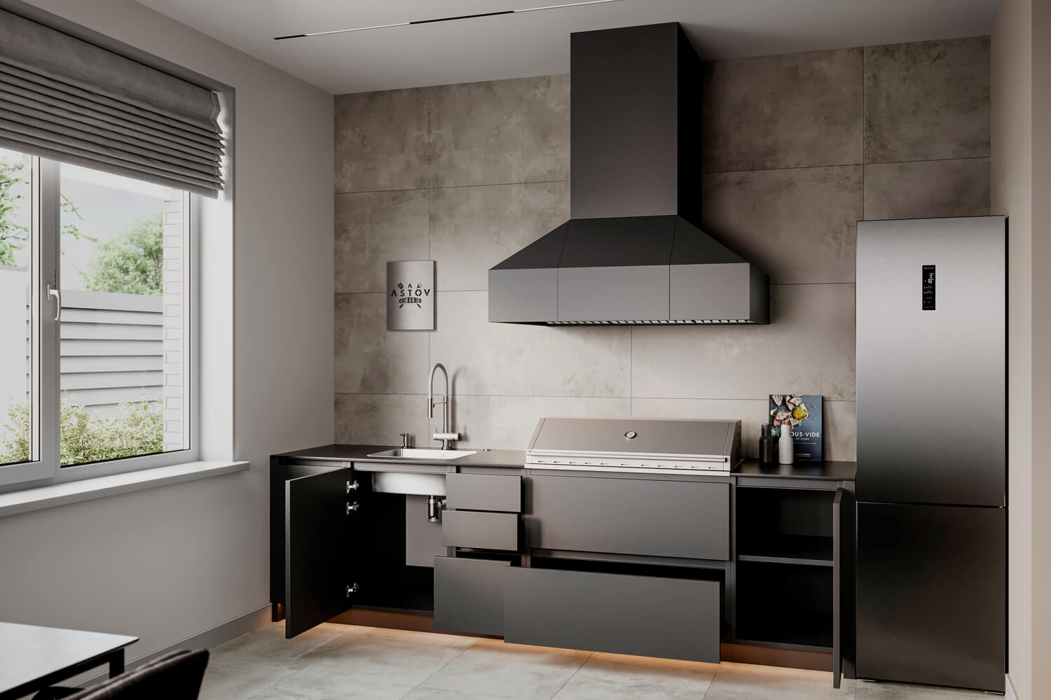 Кухня Astov BBQ № 1 (ширина 3000 мм)