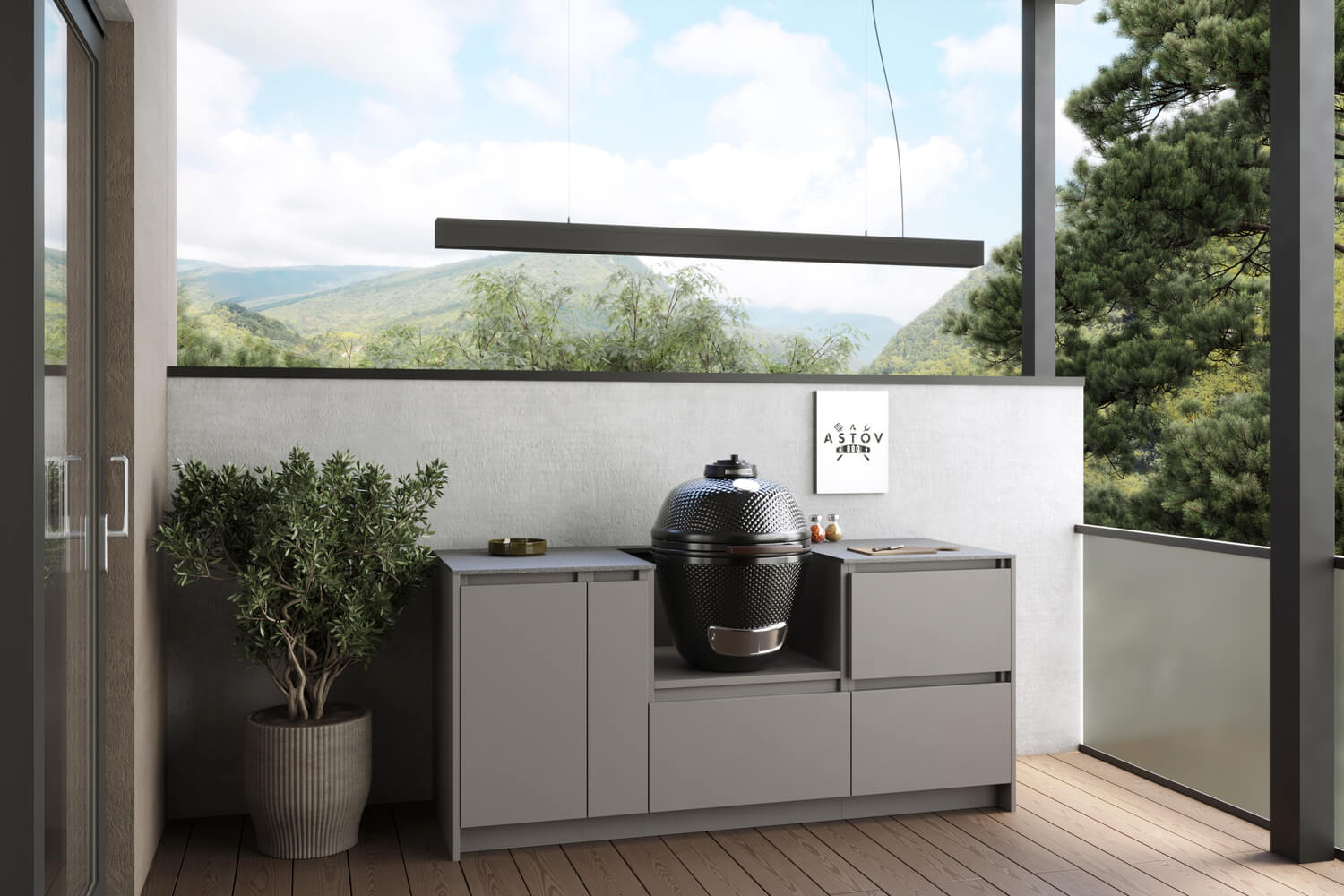 Кухня Astov BBQ № 7 (ширина 1940 мм)