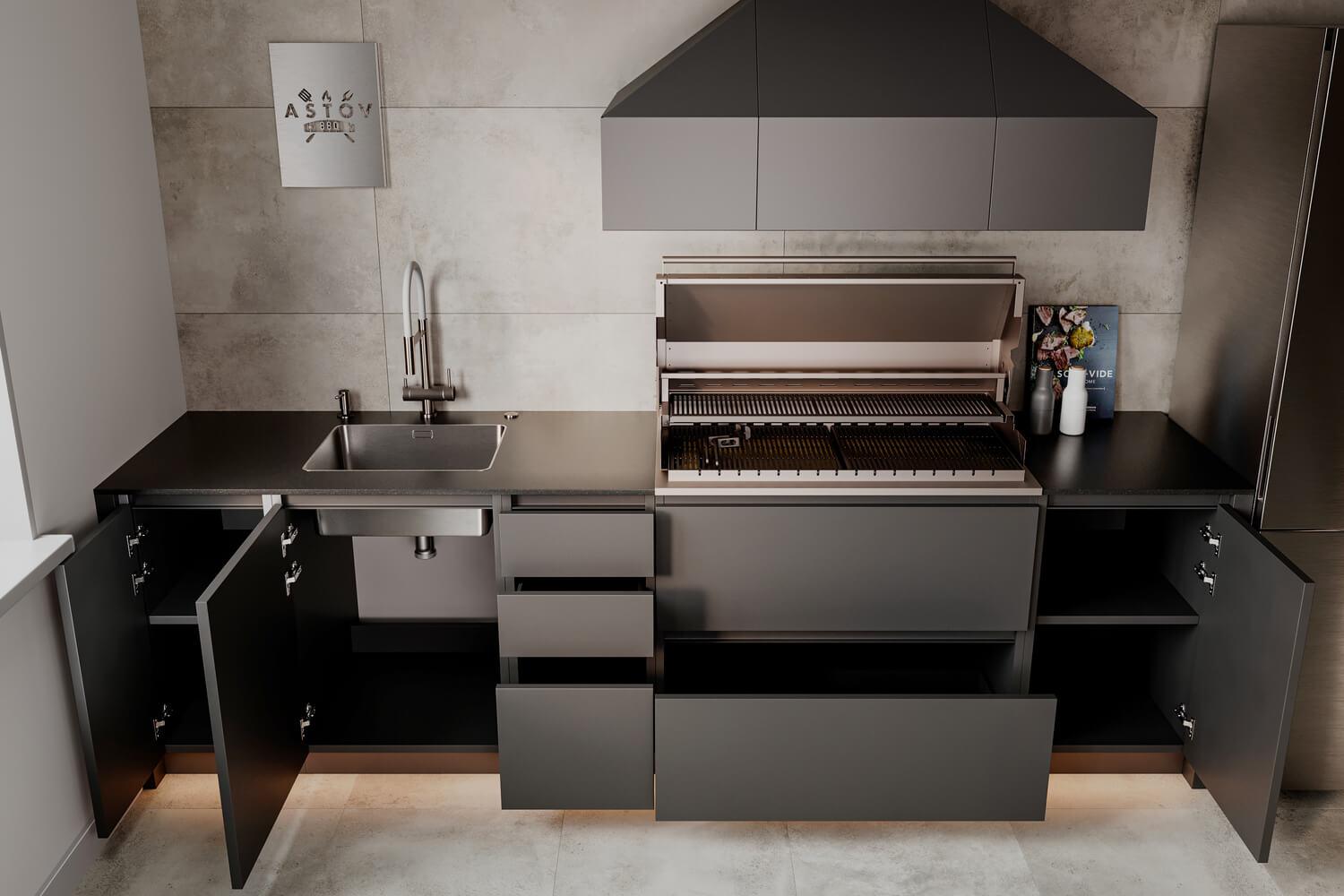 Кухня Astov BBQ № 1 (ширина 3000 мм)