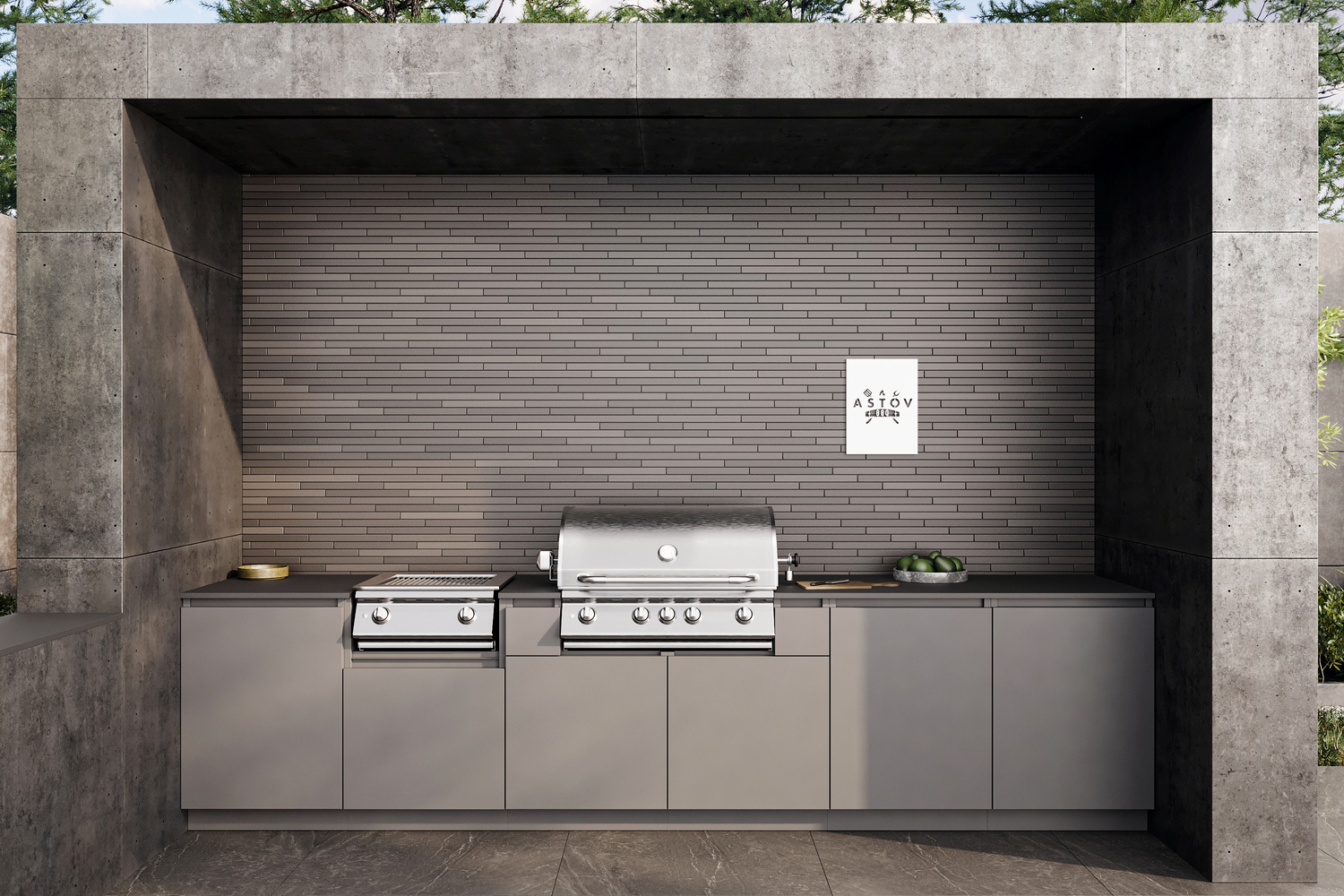 Кухня Astov BBQ № 13 (ширина 3600 мм)