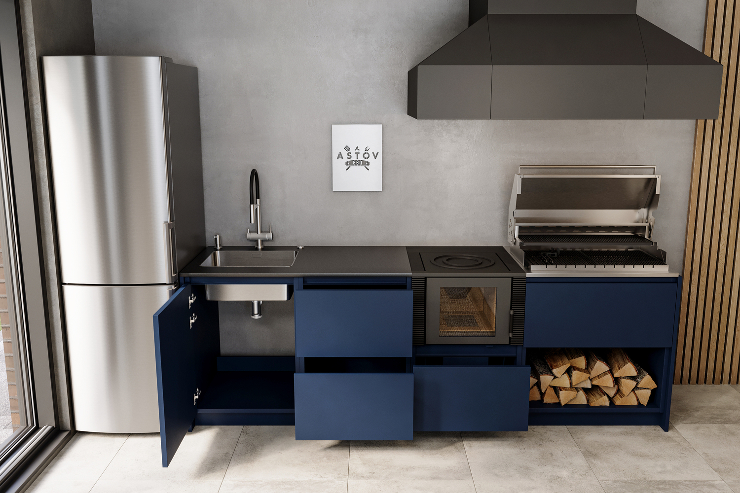 Кухня Astov BBQ № 12 (ширина 2640 мм)
