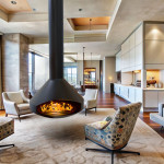 Камин дровяной центральный подвесной AVES 8 Модель ПАЛЕРМО Фиксированный