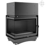 Топка с водяным контуром ZUZIA/PW/BL/19/BS/W, Г-образное стекло слева, змеевик