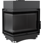 Топка с водяным контуром Maja/PW/BL/12/BS/W/DECO, Г - образное стекло слева, змеевик