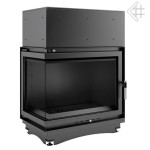 Топка с водяным контуром AMELIA/PW/BL/24/BS/W, Г-образное стекло слева, змеевик