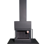 Камин EcoKamin (Экокамин) МАДРИД Гигант на дровнике центральный подовый чёрнаф футеровка