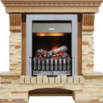 Каминокомплект Pierre Luxe - Дуб / Сланец с очагом Danville Chrome FB2