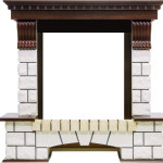 Портал Royal Flame Pierre Luxe - Темный дуб / Белый