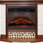 Каминокомплект Country - Орех/Сланец белый с очагом Symphony 26'' DF2608-INT