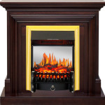 Каминокомплект Bradford - Темный дуб с очагом Fobos FX M Brass