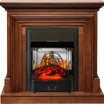 Каминокомплект Bradford - Орех с очагом Majestic FX M Black RC