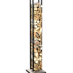 ASTOV дровник Stella большая основание камень Travertine Light, верх чёрный цвет
