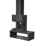 Камин EcoKamin (Экокамин) МАДРИД Гигант на дровнике слева подовый чёрнаф футеровка